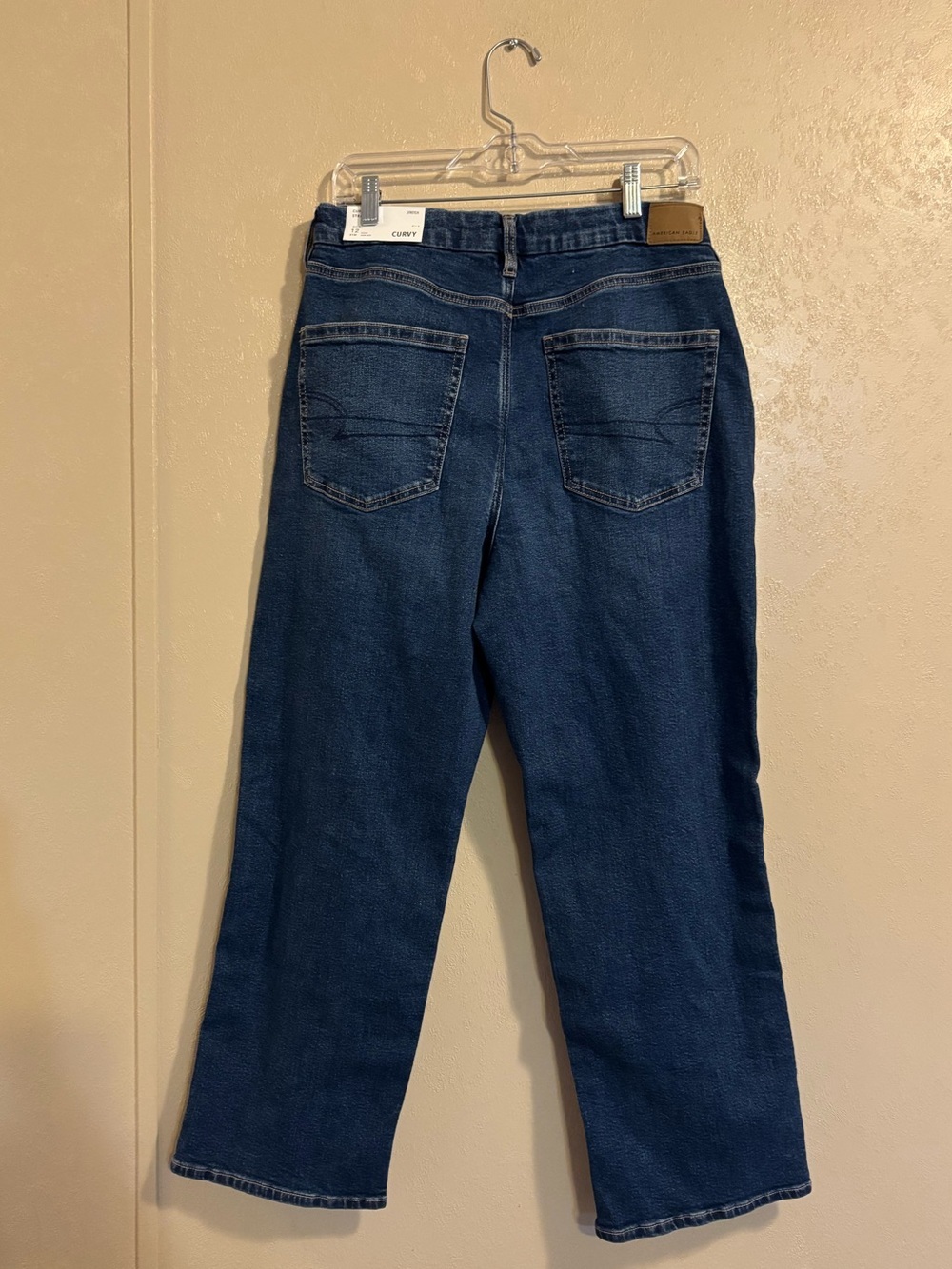 NWT American Eagle Curvy Straight Stretch jeans sz 12 Short - Picture 2 of 6